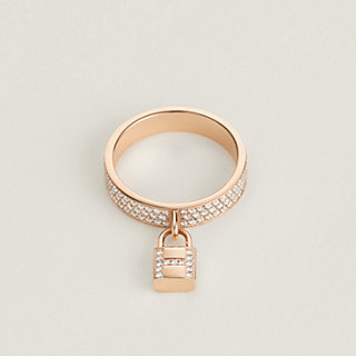 Hermes Kelly Clochette ring rose gold diamonds【関税込】 Hermes Size 51 Kelly Clochette Ring, Medium Model Rose Gold